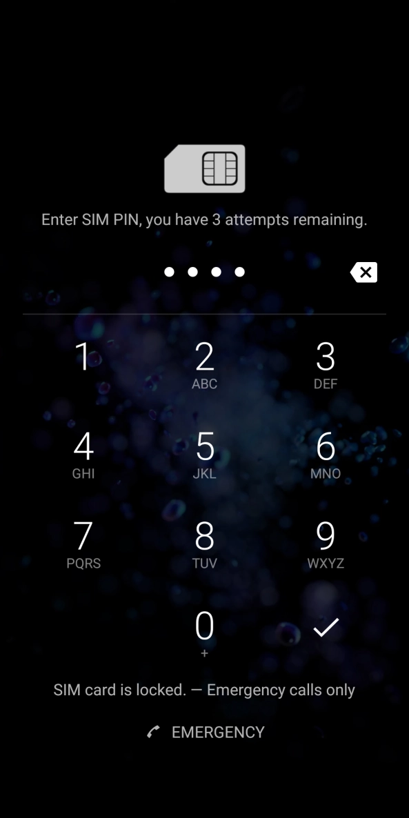 Key in your SIM PIN and press the confirm icon. The default SIM PIN is 0000.