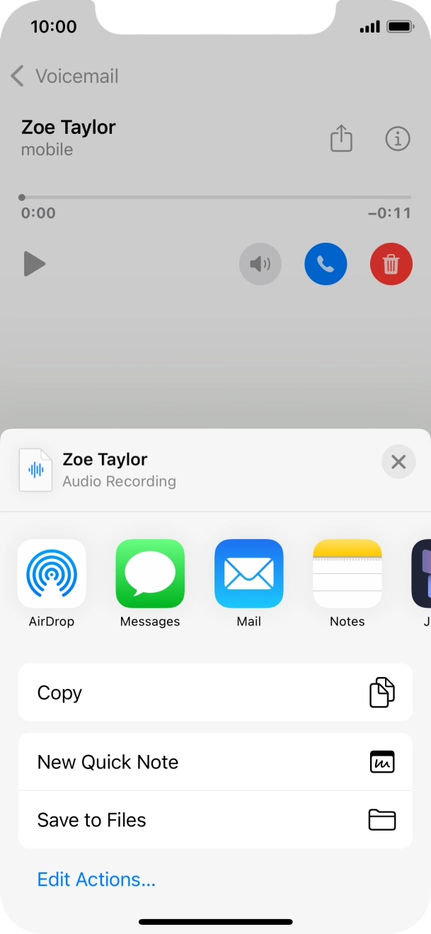Press the required setting and follow the instructions on the screen to share or save the message. Press the required setting and follow the instructions on the screen to share or save the message.