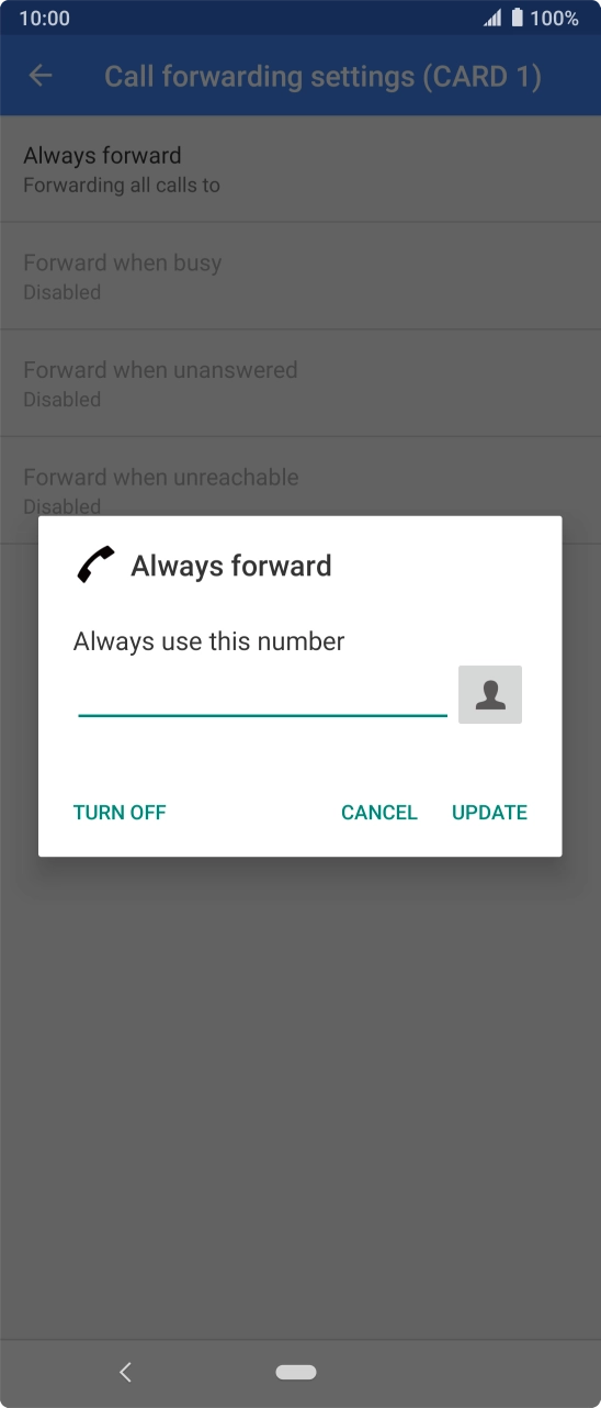 Press TURN OFF. Press TURN OFF.