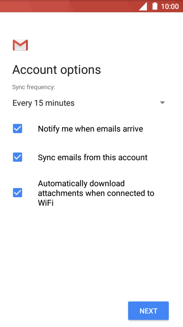 Press the drop down list below 'Sync frequency'. Press the drop down list below 'Sync frequency'.