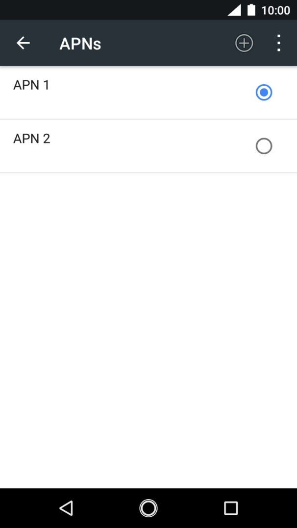 Press the field next to the data connection to activate it.