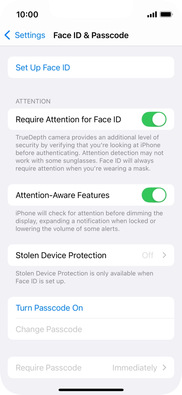 Press Turn Passcode On and key in a phone lock code of your own choice twice. Press Turn Passcode On and key in a phone lock code of your own choice twice.
