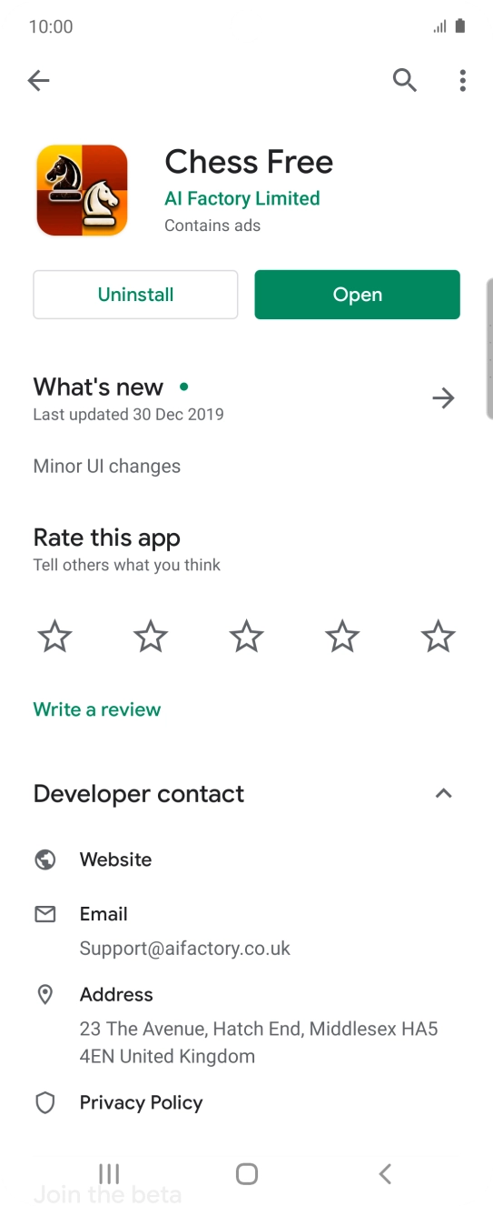 Press Uninstall.