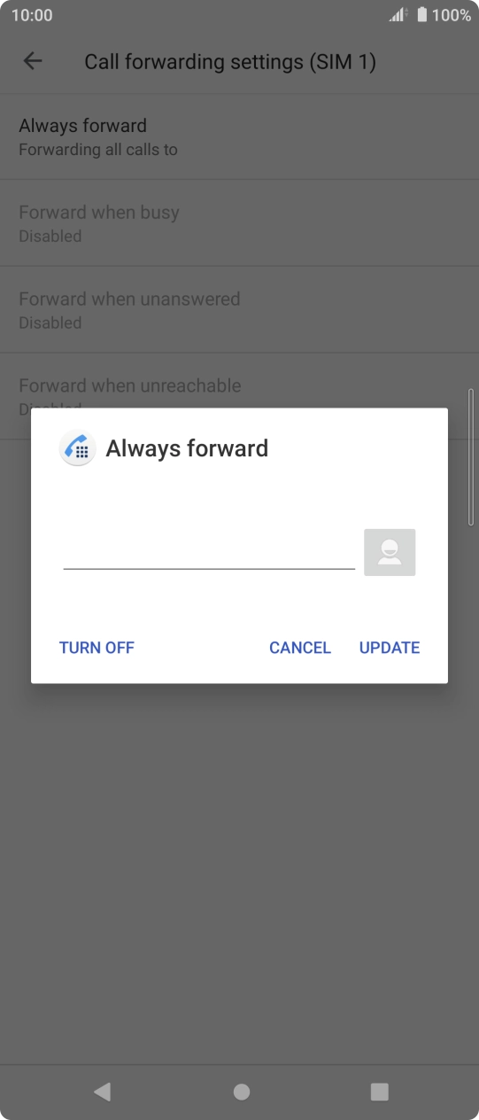 Press TURN OFF.