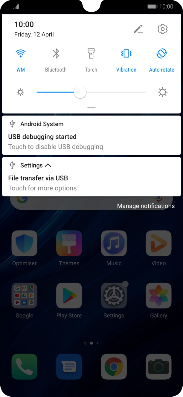 Press Touch for more options.