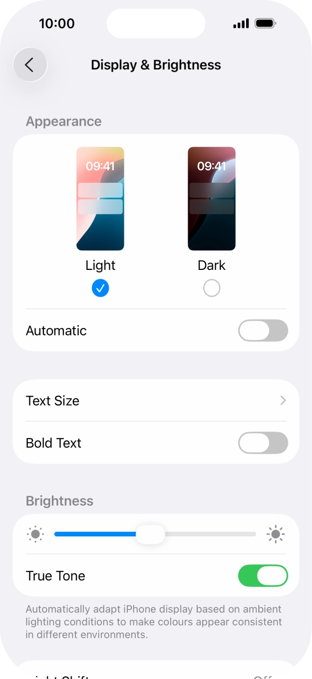 Press Dark.