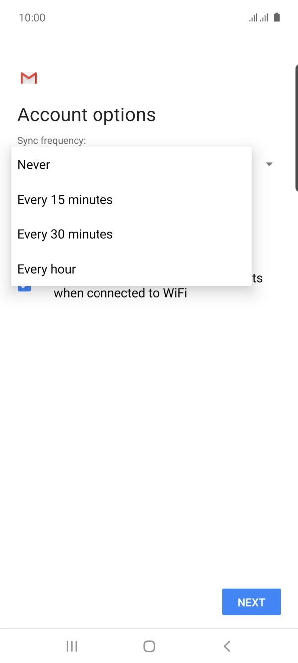 Press the required setting. Press the required setting.