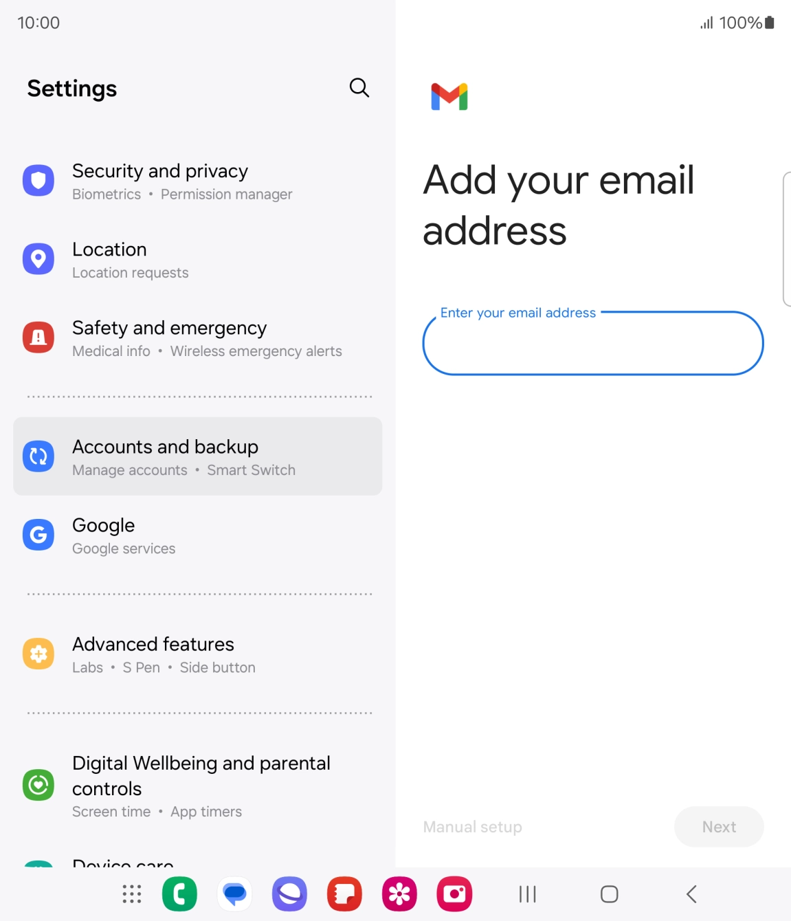 Press the field below 'Enter your email address' and key in your email address.