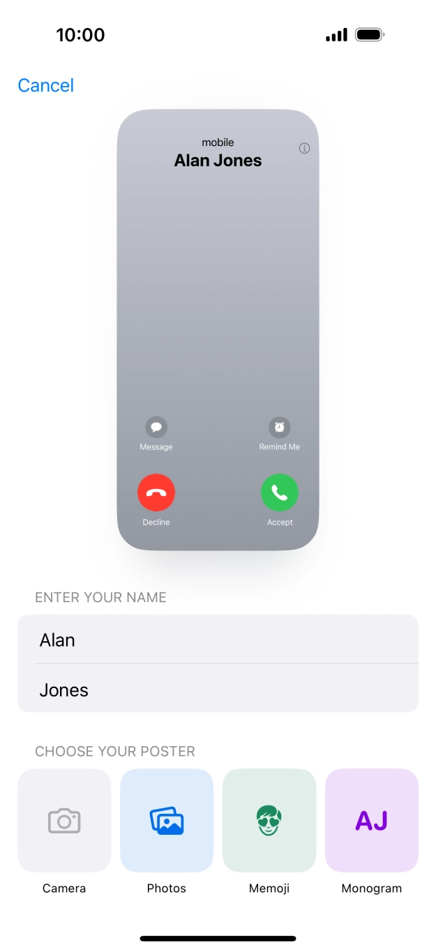 Press the required category and follow the instructions on the screen to select and save the required picture to your Contact Poster. Press the required category and follow the instructions on the screen to select and save the required picture to your Contact Poster.