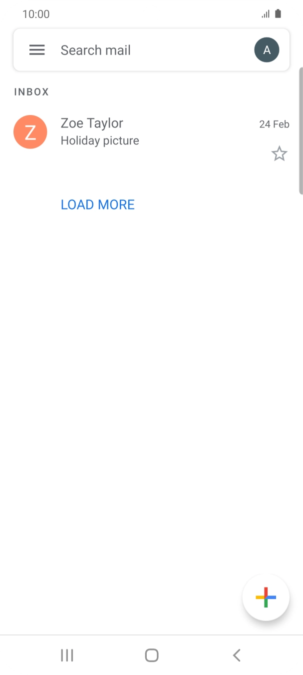 Press the email account icon. Press the email account icon.