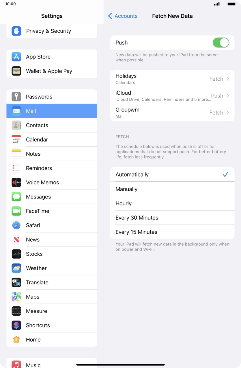 If you turn off the function, press the required setting.