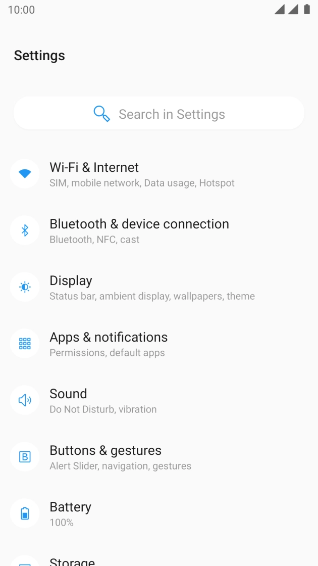 Press Wi-Fi & Internet.