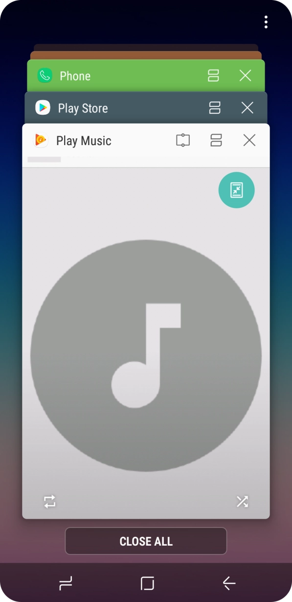 To end one running application, slide your finger right on the required application. To end one running application, slide your finger right on the required application.