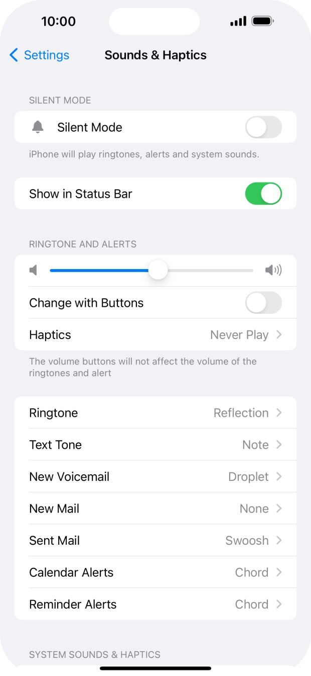 Press the indicator next to 'Silent Mode' to turn the function on or off. Press the indicator next to 'Silent Mode' to turn the function on or off.