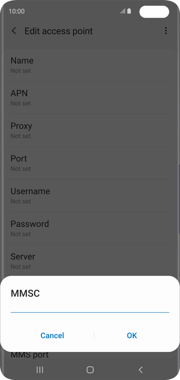 Key in http://mmsc.mms.o2.co.uk:8002 and press OK. Key in http://mmsc.mms.o2.co.uk:8002 and press OK.