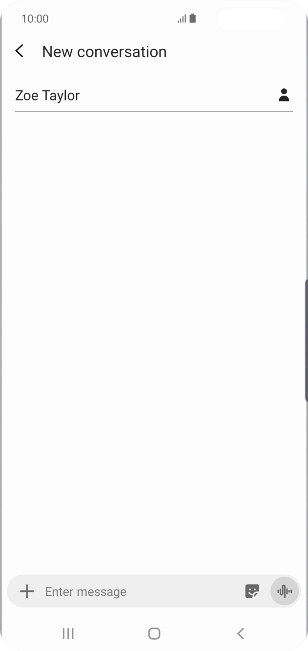 Press the text input field and write the text for your text message. Press the text input field and write the text for your text message.
