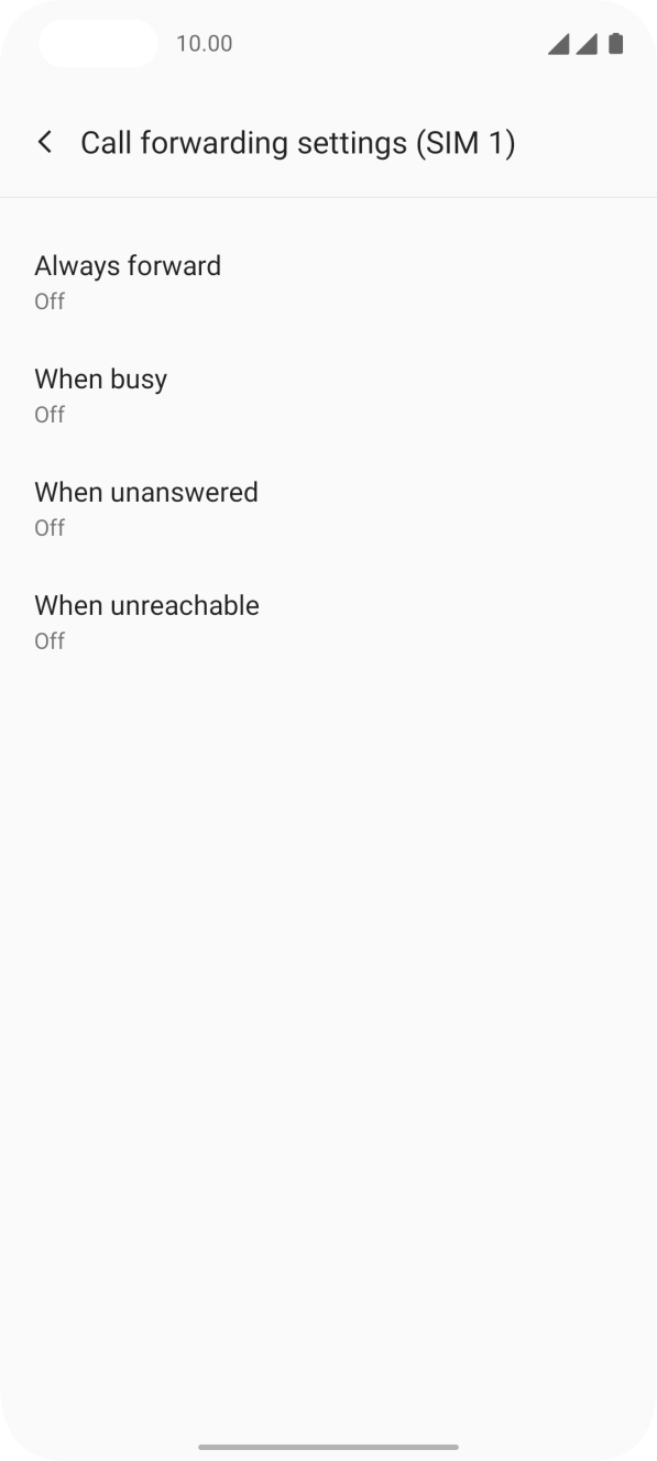 Press the required divert type. Press the required divert type.