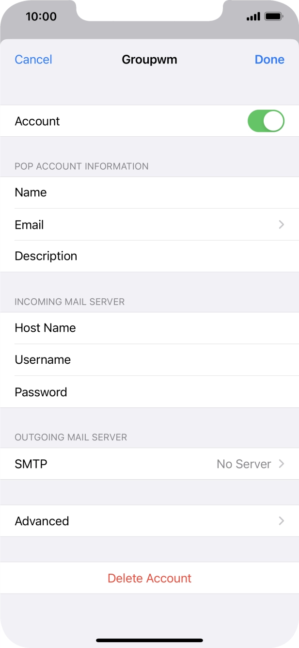 Press SMTP.