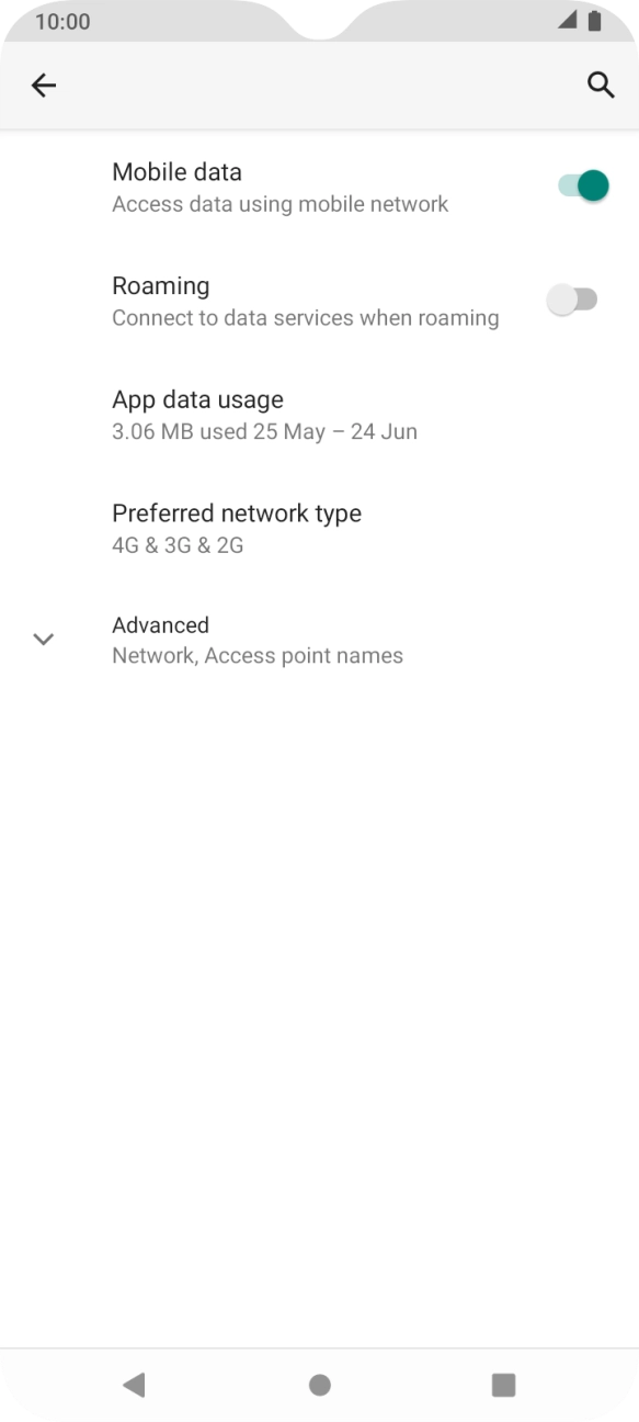 Press App data usage.