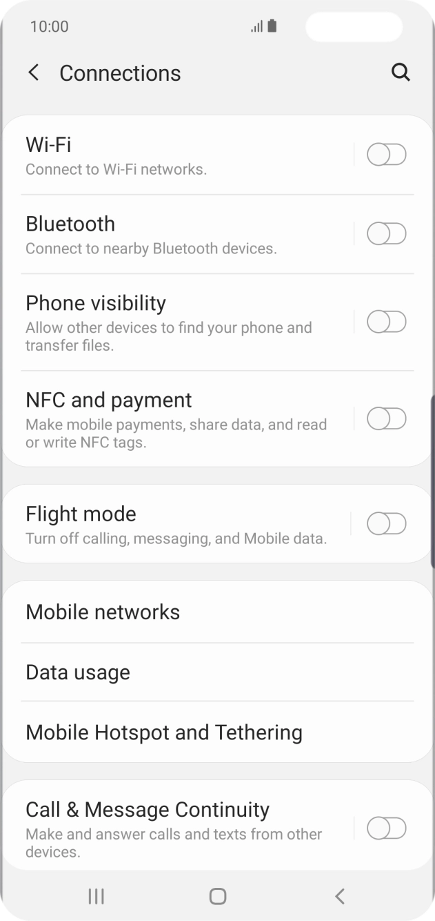 Press Data usage.
