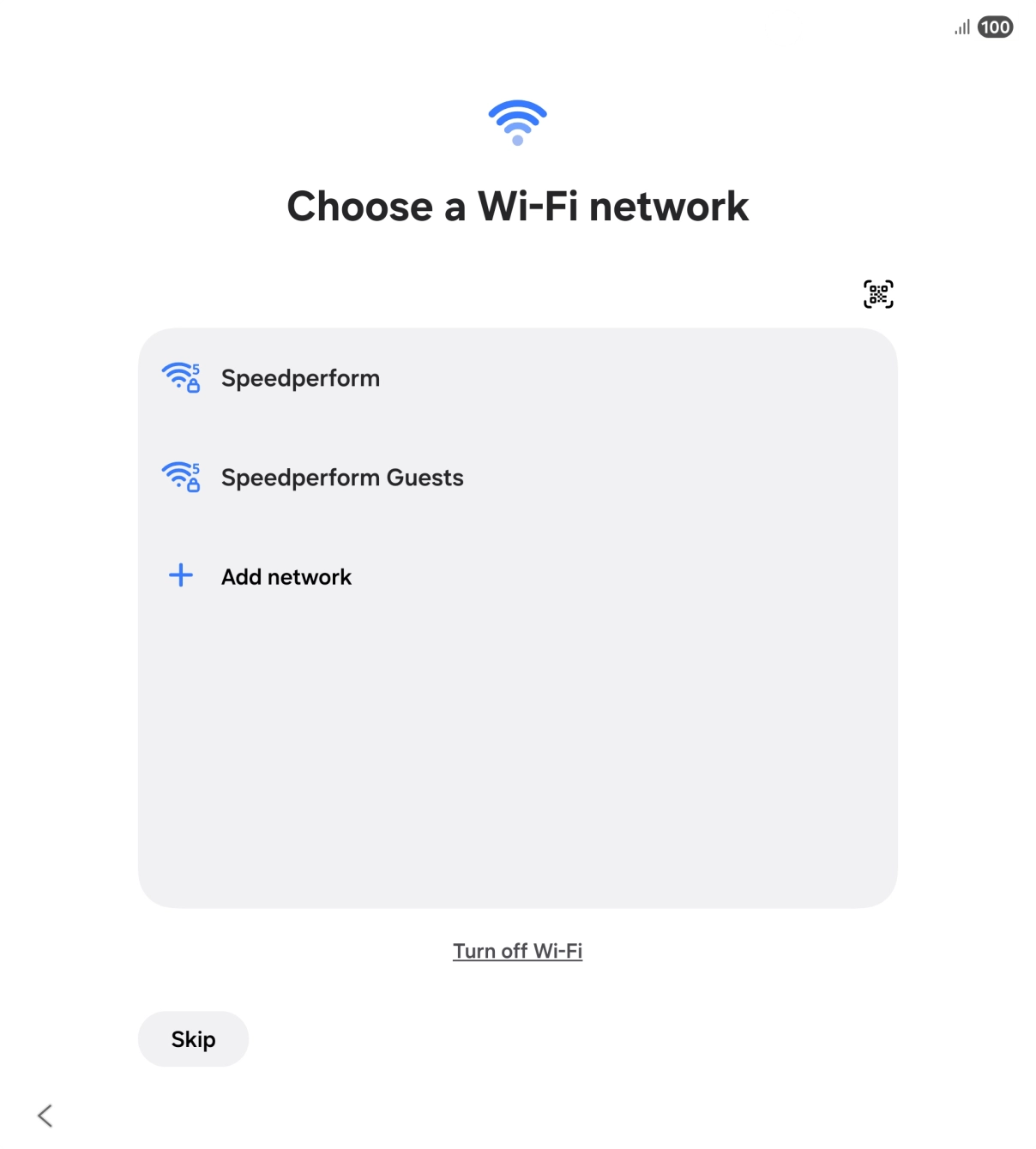 Press the required WiFi network.
