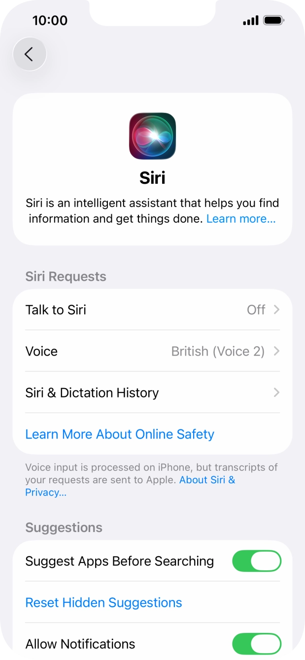 Press Talk to Siri.