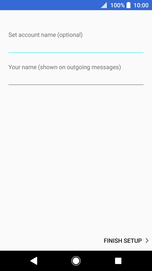 Press the field below 'Set account name (optional)' and key in the required name.