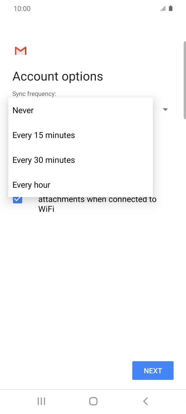 Press the required setting. Press the required setting.