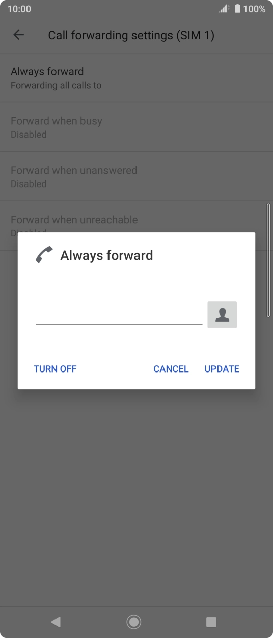 Press TURN OFF.