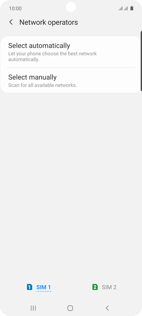 Press Select manually and your phone will search for networks. Press Select manually and your phone will search for networks.