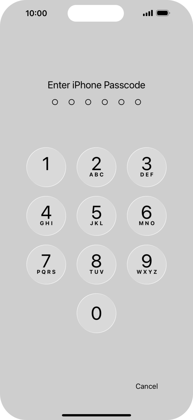 Use the lock code you created.