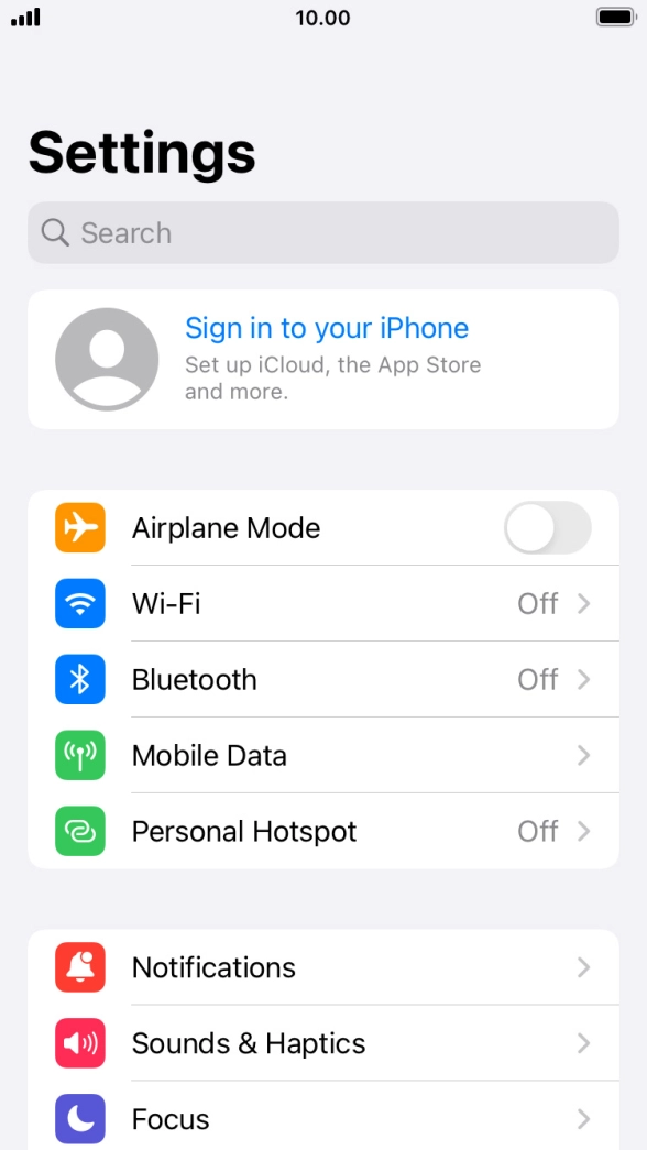 Press Sign in to your iPhone. Press Sign in to your iPhone.