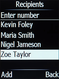 Select the required contact. Select the required contact.