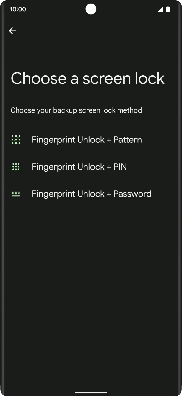 Press the required phone lock code.