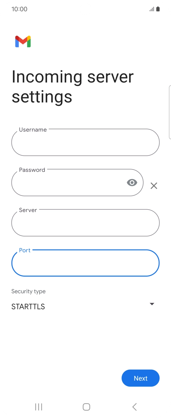 Press the drop down list below 'Security type'. Press the drop down list below 'Security type'.