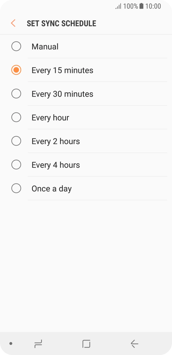 Press the required setting. Press the required setting.