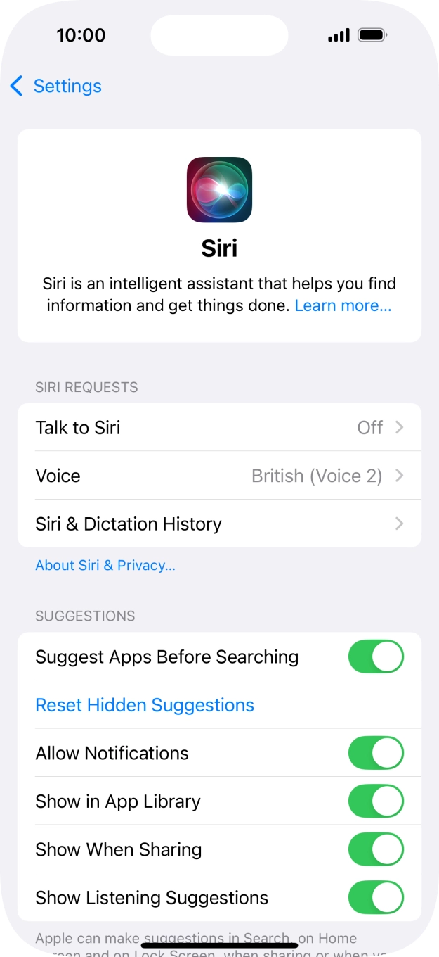 Press Talk to Siri.