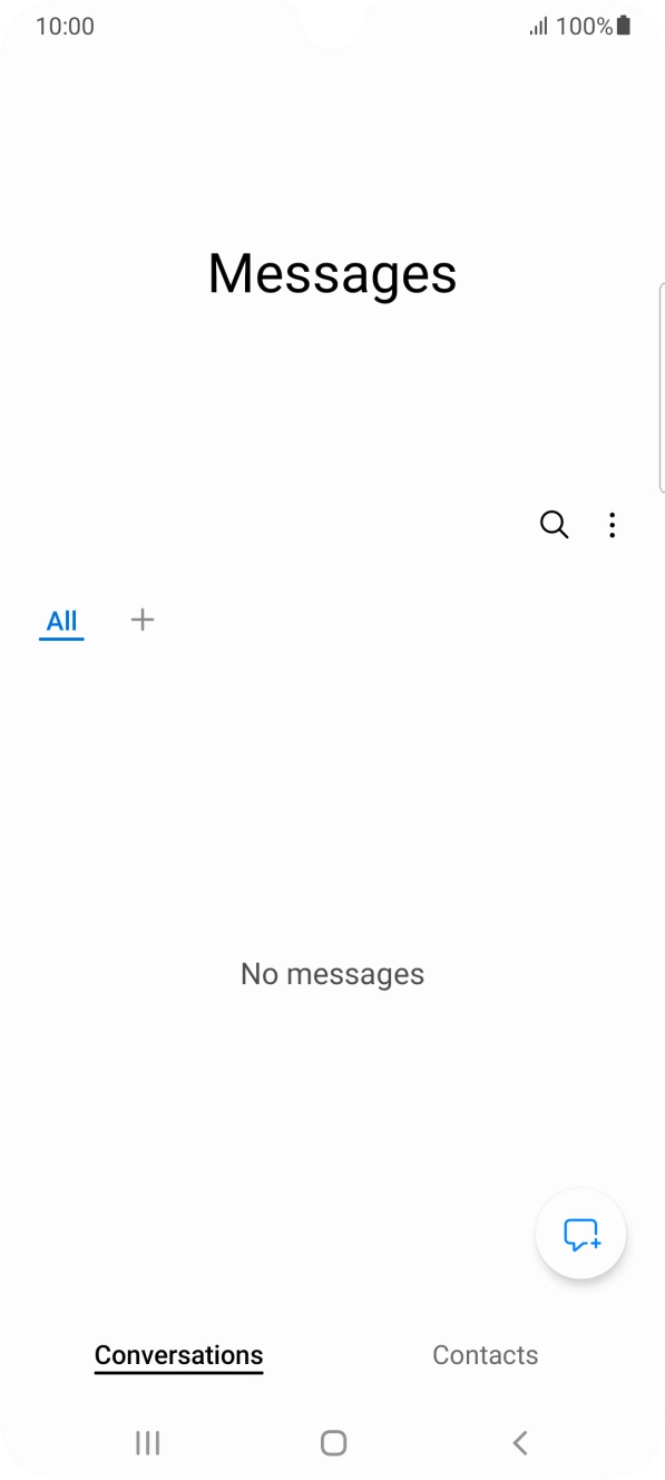 Press the new message icon. Press the new message icon.