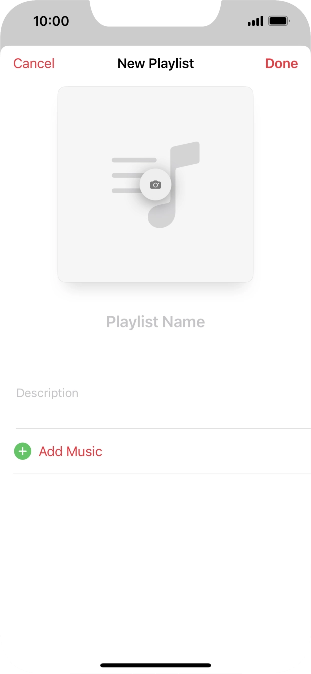 Press the text input field and key in a name for the playlist. Press the text input field and key in a name for the playlist.