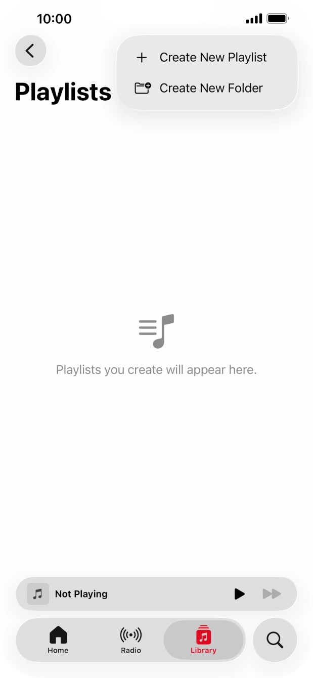 Press Create New Playlist. Press Create New Playlist.