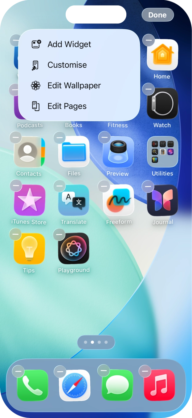 Press Customise.