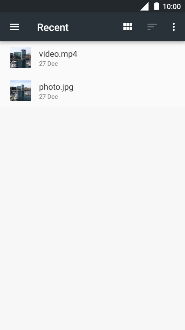 Slide your finger right starting from the left side of the screen and go to the required folder.