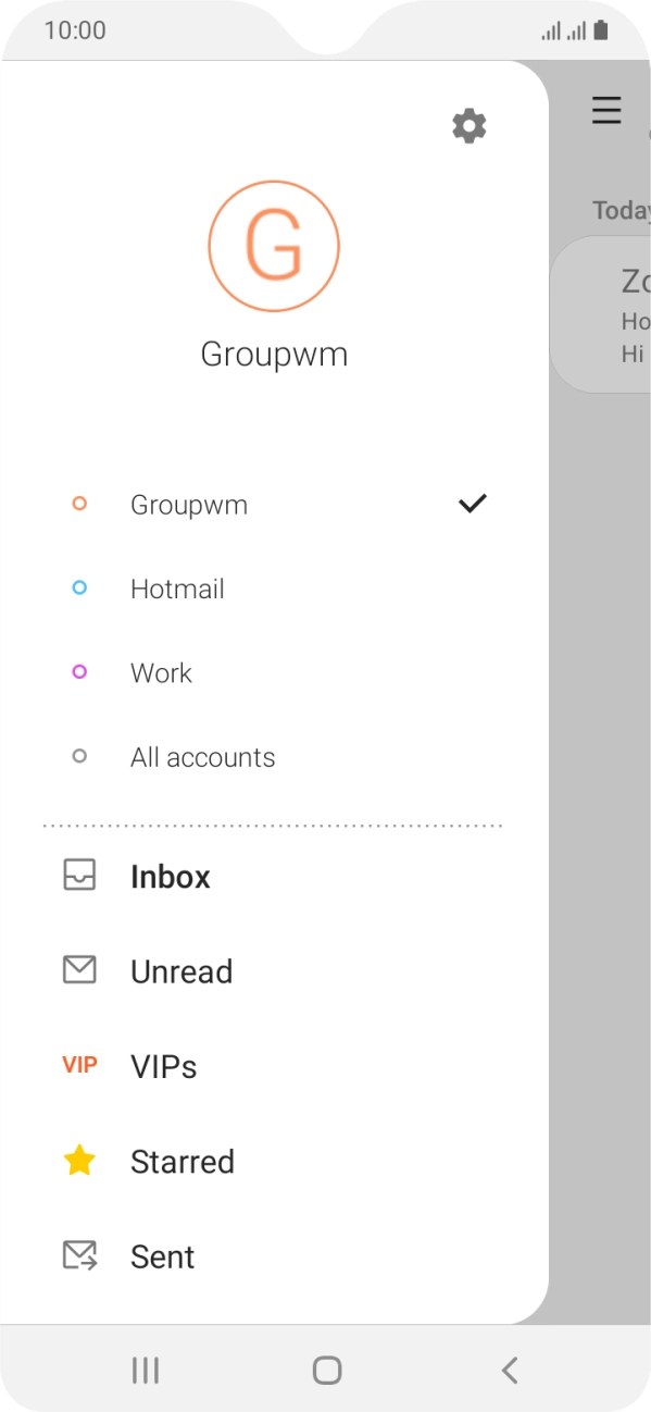 Press the settings icon. Press the settings icon.