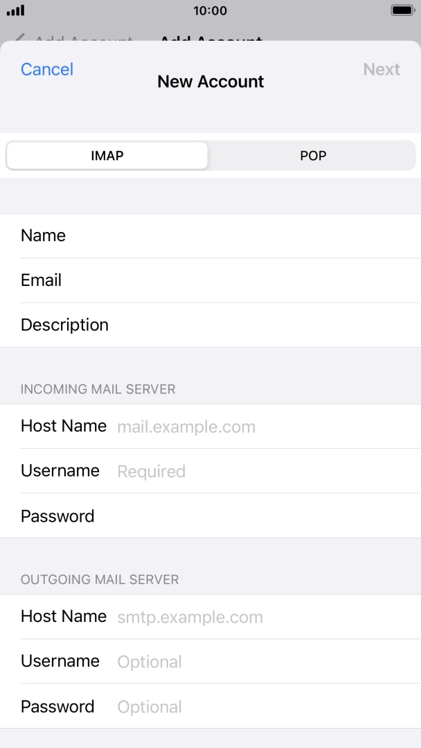 Press IMAP.