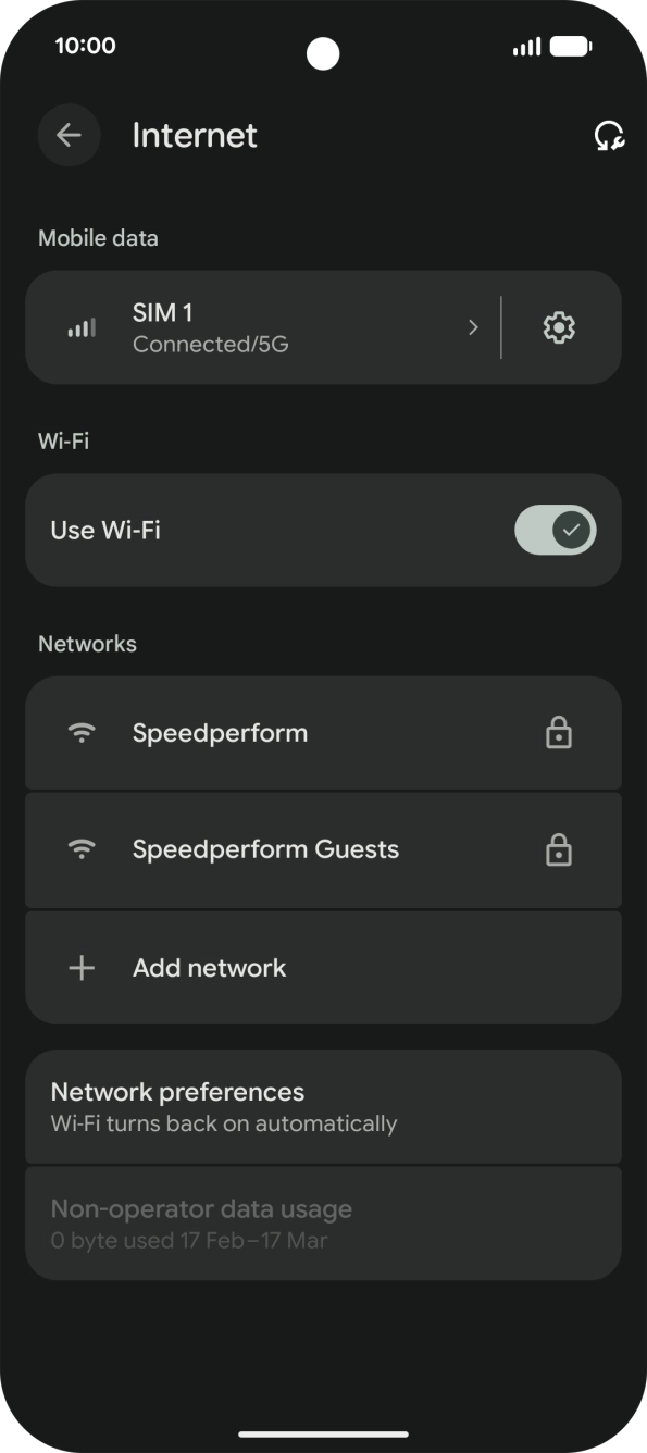 Press the required WiFi network.