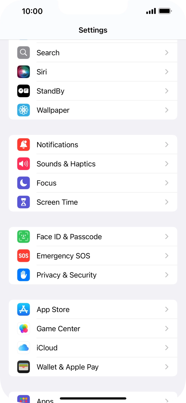 Press Face ID & Passcode.
