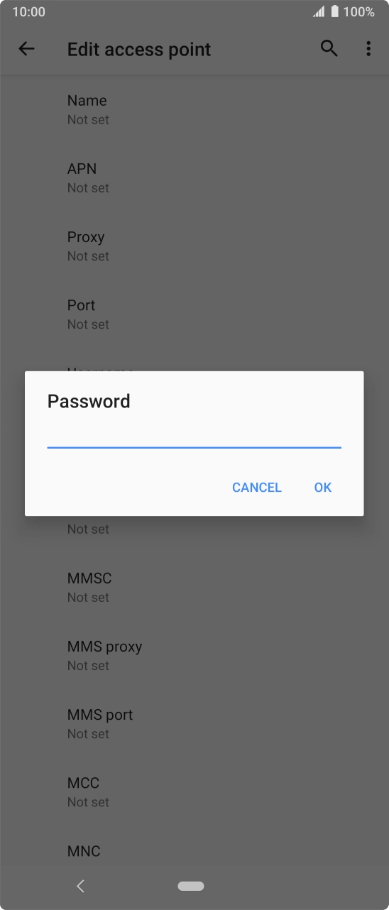 Key in p and press OK. Key in p and press OK.