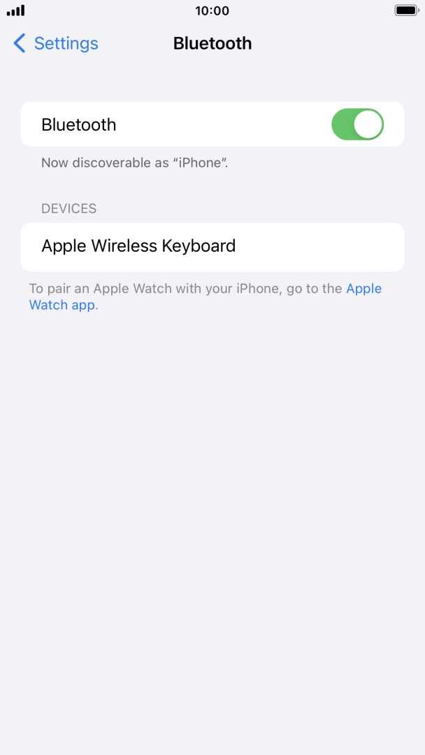 Press the required Bluetooth device and follow the instructions on the screen to pair the device with your phone.