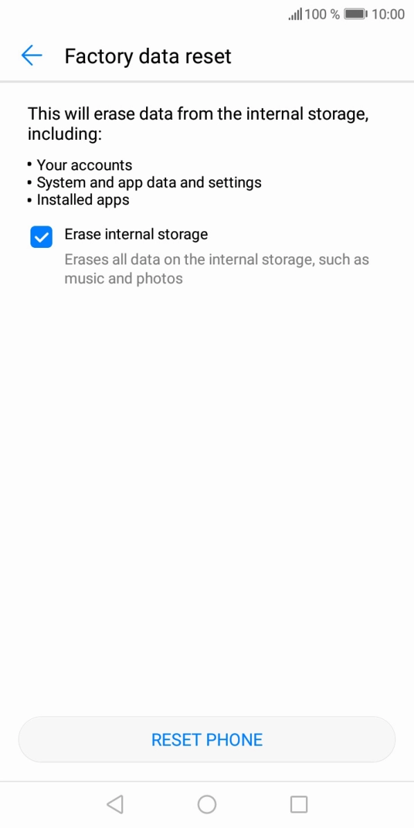 Press RESET PHONE.