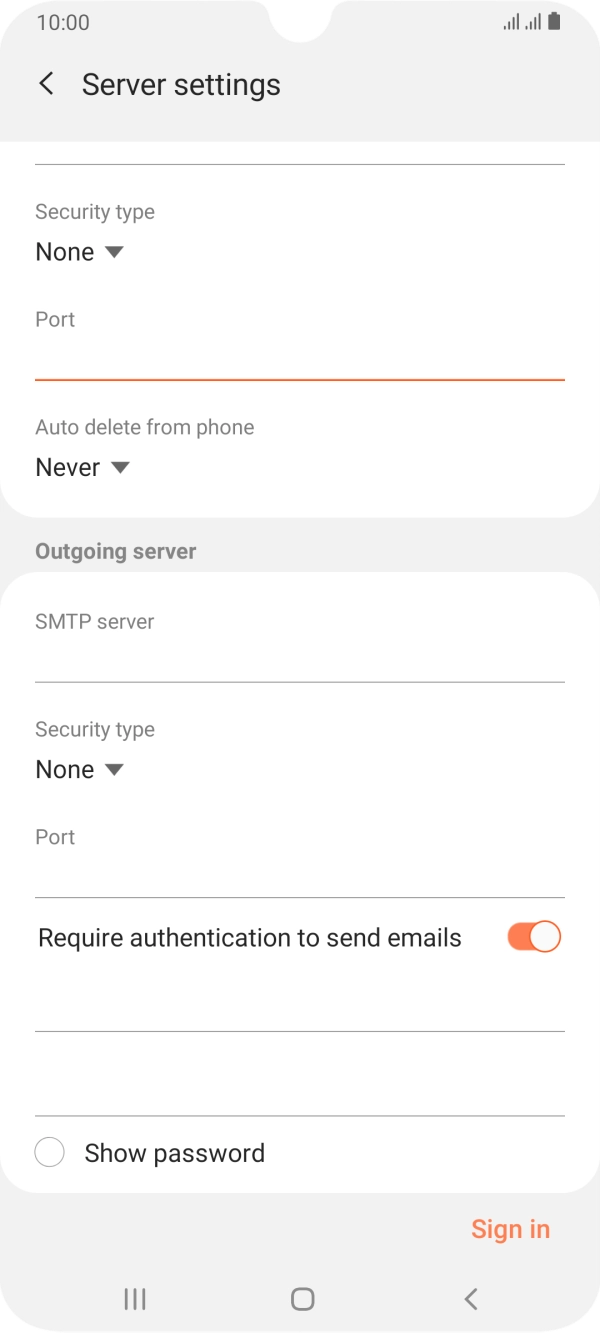 Press the drop down list below 'Auto delete from phone'. Press the drop down list below 'Auto delete from phone'.